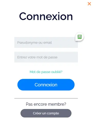 Connexion des membres du CRYPTO GAMES CASINO